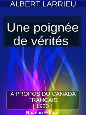 cover image of UNE POIGNÉE DE VÉRITÉS